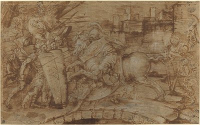 Horacio Cocles Defendiendo Roma de Italian 16th Century or Master of the Victoria and Albert Diableries