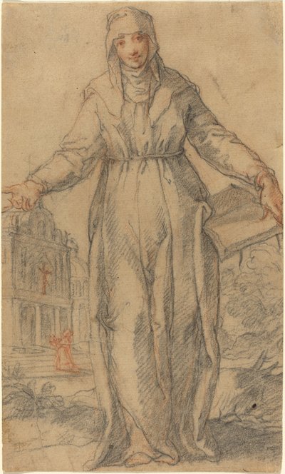 Santa femenina (¿Santa Clara de Asís o Santa Catalina de Siena?) de Italian 17th Century