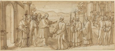El Encuentro de San Carlos Borromeo y San Felipe Neri de Italian 17th Century