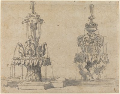 Dos fuentes de Italian 17th Century