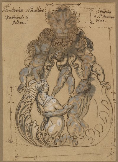 Aldaba con Tritón, Nereida y Putti de Italian 17th or 18th Century