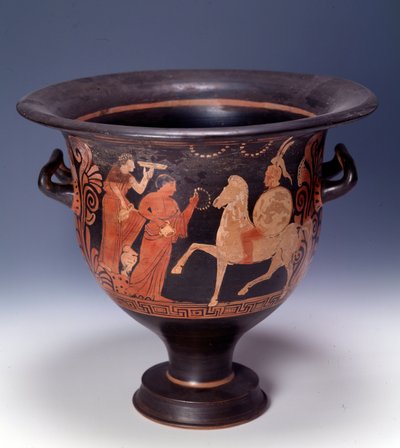 Crátera de Cumas que representa una escena de ofrenda (terracota, 320-310 a.C.) de Italian Peninsula