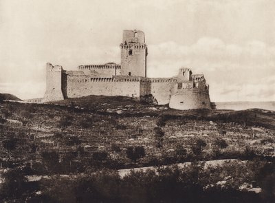 Asís: La Rocca, siglo XIV (foto b/n) de Italian Photographer