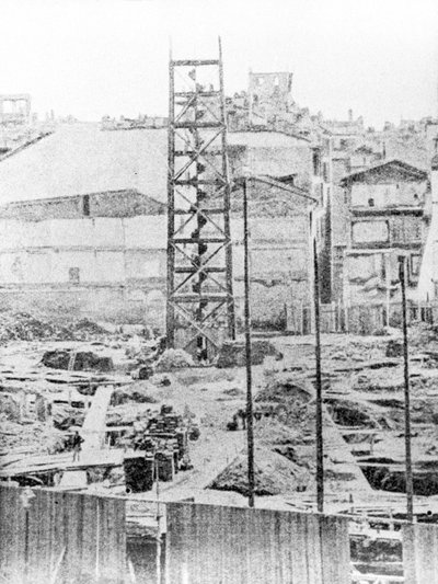 Construcción de la Galleria Vittorio Emanuele II, Milán de Italian Photographer