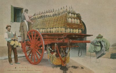 Cargando botellas de vino en un carro, Florencia de Italian Photographer