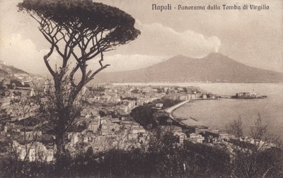 Nápoles - Nápoles, Panorama desde la Tumba de Virgilio (foto b/n) de Italian Photographer