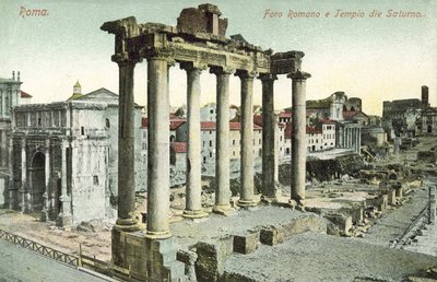 Roma, Italia, Foro Romano, Templo de Saturno de Italian Photographer