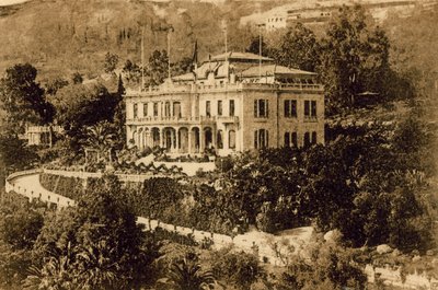 San Remo, Castillo Devachan, sede de la Conferencia de Paz en abril de 1920 (foto en b/n) de Italian Photographer
