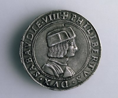 Moneda de 4-Teston (anverso) de Filiberto II de Saboya (1497-1504), siglo XV-XVI (plata) de Italian School