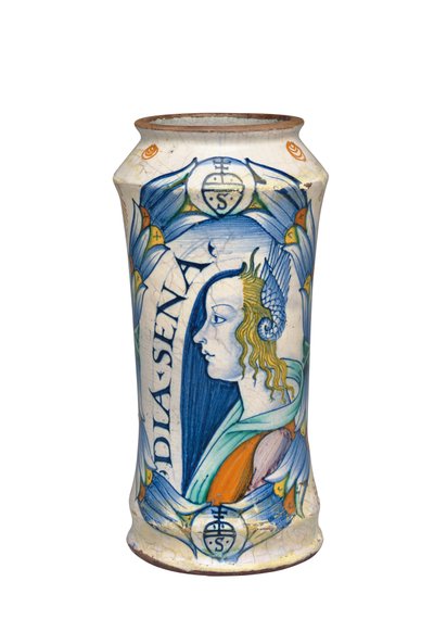 Un Albarello de Maiolica de Deruta "Bella Donna", c.1510-20 de Italian School