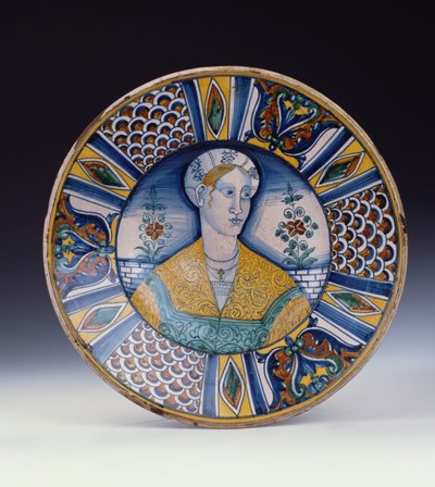 Plato de retrato grande de Deruta, c.1530 de Italian School