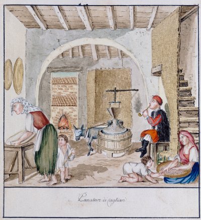 Un interior rústico en Cagliari, Colección Luzzetti de Italian School