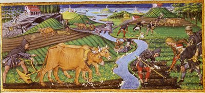 La agricultura a principios del siglo XV. Biblioteca Ricciardiana, Florencia. de Italian School