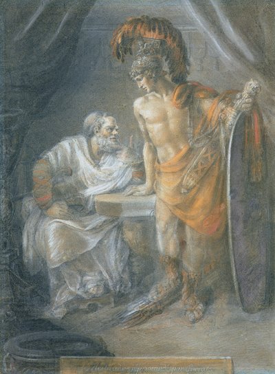 Alcibíades reprendido por Sócrates, c.1780 de Italian School