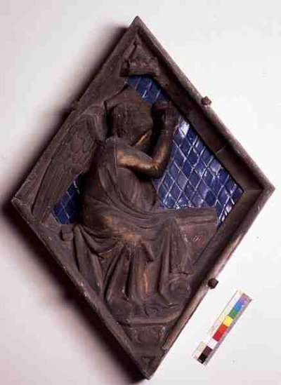 Figura alegórica, azulejo en relieve del Campanile de Italian School