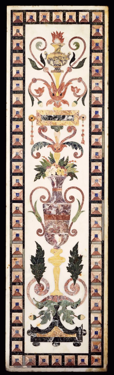 Un panel de mármol blanco con incrustaciones de pietre dura italiano, principios del siglo XVIII de Italian School