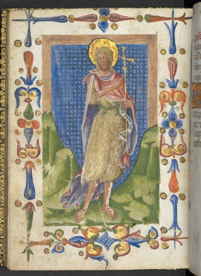 Página iluminada del Calendarium, principios del siglo XV (vitela) de Italian School