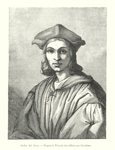 Andre del Sarte, según el Retrato de los Oficios por él mismo de Italian School