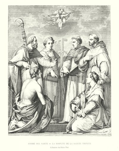 Andre del Sarte, la disputa de la Santísima Trinidad, colección del Palacio Pitti de Italian School