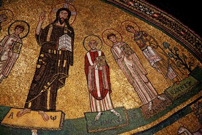 Ábside con Cristo, santos y el Papa Gregorio IV de Italian School