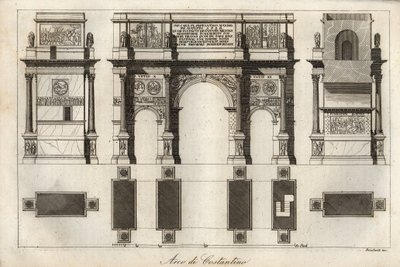 Arco de Constantino en Roma (315 d.C.) - grabado de 