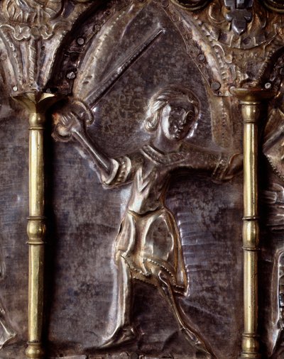 Arca de Barbarroja, con escenas de la vida de San Juan Bautista (madera, hoja de plata y piedras) de Italian School