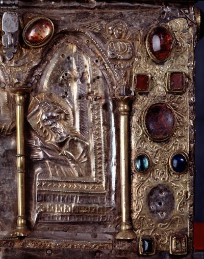 Arca de Barbarroja, con escenas de la vida de San Juan Bautista (madera, hoja de plata y piedras) de Italian School