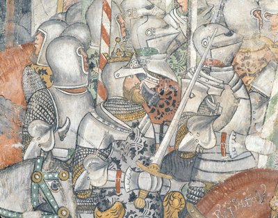 Ejército, detalle de una escena de batalla (fresco) de Italian School