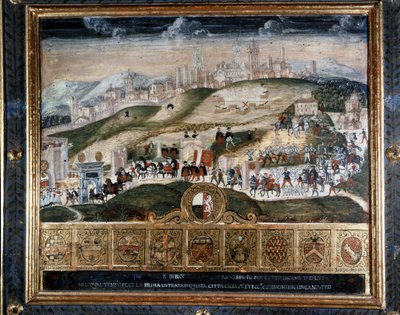 Llegada a Siena de Cosme I de Médicis (1389 - 1464) - Archivo Nacional, Siena. de Italian School