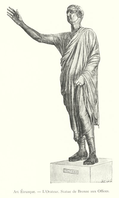 Arte etrusco, El orador, estatua de bronce en los Uffizi de Italian School