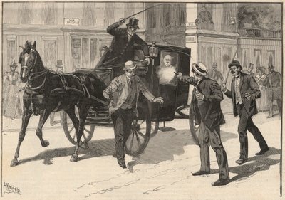 Intento de asesinato de Francesco Crispi por el anarquista Lega, 1894 de Italian School