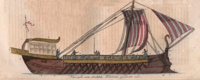 Trirreme ateniense, siglo IV a.C. (acrostolio) - Triere o trirreme - grabado de “Usi e Costumi di Tutti i Popoli dell