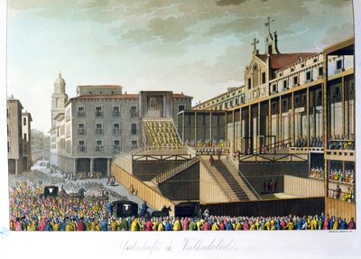 Auto de Fe en Valladolid, de Le Costume Ancien et Moderne por Jules Ferrario, grabado por Bramati y Raineri, publicado en Milán, c.1820 de Italian School