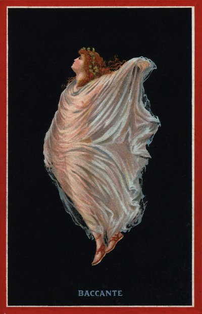 Chica Baccante (litografía en color) de Italian School