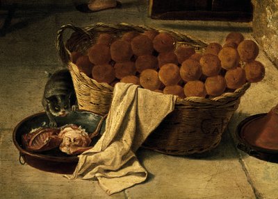 Cesta de pan (detalle de Forneria), Italia de Italian School