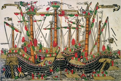 Batalla de Zonchio de Italian School