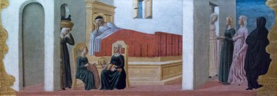 Nacimiento de la Virgen por el Maestro de la Colonna Predella de Italian School