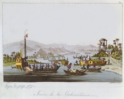 Barcos en Cochinchina, c. 1820-25 de Italian School