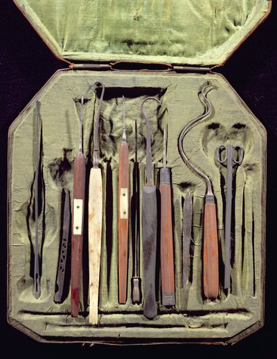 Caja de instrumentos oftálmicos de Italian School