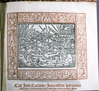 CÉSAR Cayo Iulio: Ilustración del "Commentarii de Bello Gallico" de César, c.15..., c.1511 (miniatura) de Italian School