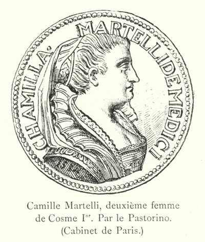Camille Martelli, segunda esposa de Cosme I, por el Pastorino, Gabinete de París de Italian School