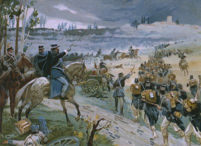 Captura de Roma a través de la brecha de Porta Pia el 20 de septiembre de 1870, ilustración de un álbum sobre la historia del Risorgimento hecho para el chocolate Talmone, finales del siglo XIX de Italian School