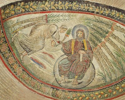 Cristo entregando las llaves a San Pedro (mosaico) de Italian School