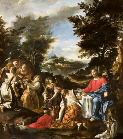 Cristo servido por ángeles, c.1650-1700 de Italian School