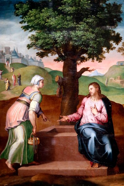 Cristo y la mujer samaritana en el pozo (segunda mitad del siglo XVI) de Italian School