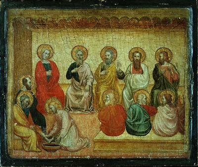Cristo lavando los pies de los discípulos, Arezzo, c.1390 de Italian School