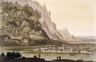 Ciudad de Yakutsk en el Río Lena, Siberia oriental, c.1820s-30s de Italian School