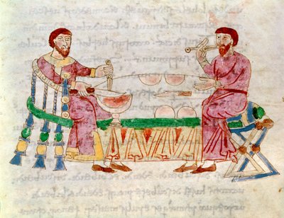 Codex 132 Livre 22 Cap.1 La comida, de De Universo por Rabanus Maurus (c.780-856) 1023 de Italian School