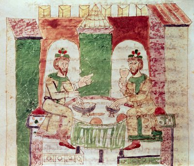 La Mesa de los Ricos, de De Universo por Rabanus Maurus (c.780-856) 1023 de Italian School