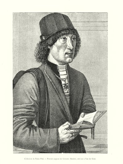 Colección del Palacio Pitti, retrato supuesto de Giovanni Bandini, atribuido a Van der Goes de Italian School